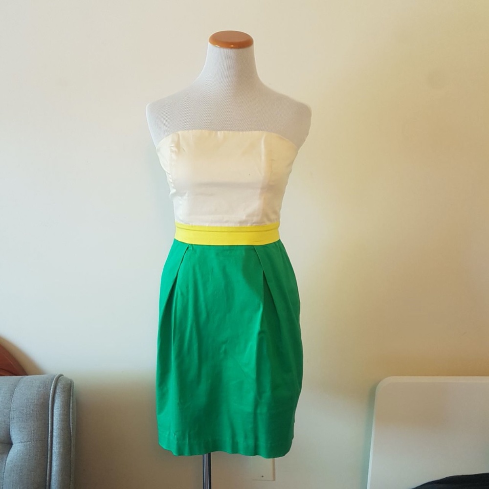 French Connection Colourblock Strapless Dress with Pockets! - Size 6